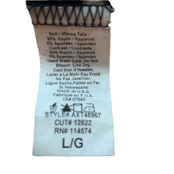 PEIONE -Navy Blue with white stripes tank Top - Sleeveless ruffle - Large - Picture 8 of 8